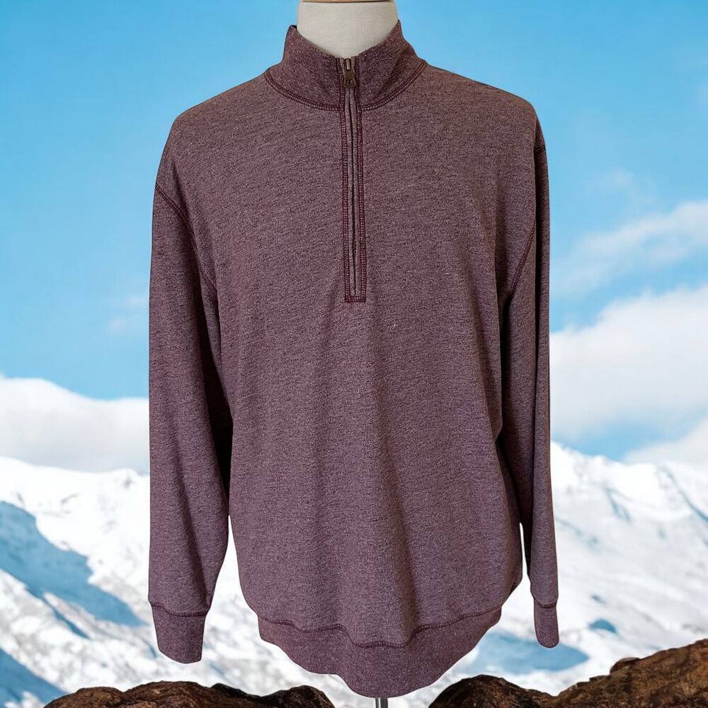 Original  Weatherproof Vintage Men’s Long Sleeves 1/4 Zip Pink Sweater Size XL￼